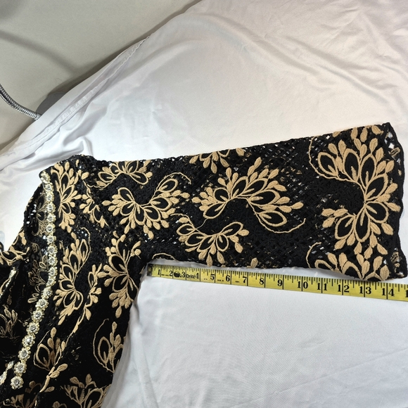 Boston Proper Open/Front Knit Crochet Floral Long Duster Cardigan Coverup XL - Picture 13 of 16